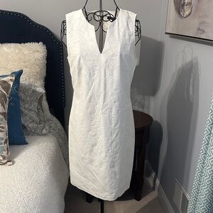 Banana Republic Factory 100% Cotton White Textured Dress